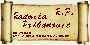 Radmila Pribanović vizit kartica